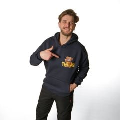 Baskılı Lacivert Kapşonlu 3 İplik Sweatshirt - Perakende Satış