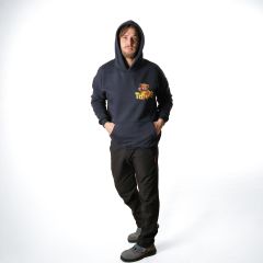 Baskılı Lacivert Kapşonlu 3 İplik Sweatshirt - Perakende Satış