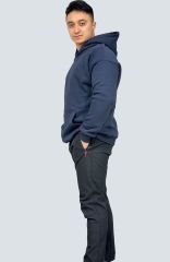 Lacivert Kapşonlu Şardonlu 3 İplik Sweatshirt - Perakende Satış