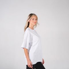 Unisex Beyaz Oversize Tişört - Toptan Satış | Konforlu ve Moda