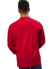 KIRMIZI UZUN KOLLU POLO YAKA T-SHIRT - PERAKENDE
