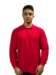 KIRMIZI UZUN KOLLU POLO YAKA T-SHIRT - PERAKENDE