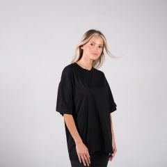 Kadın - Erkek Unisex Siyah Oversize Tişört - Toptan Satış | Baskılı - Baskısız