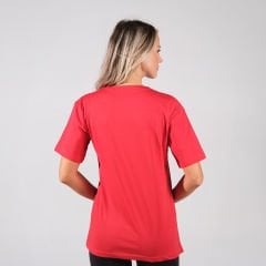 Unisex Kırmızı Bisiklet Yaka Tişört - Regular Fit | Toptan Satış Fırsatı