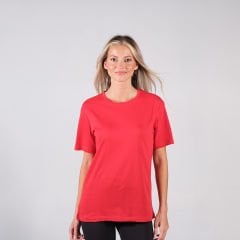 Unisex Kırmızı Bisiklet Yaka Tişört - Regular Fit | Toptan Satış Fırsatı