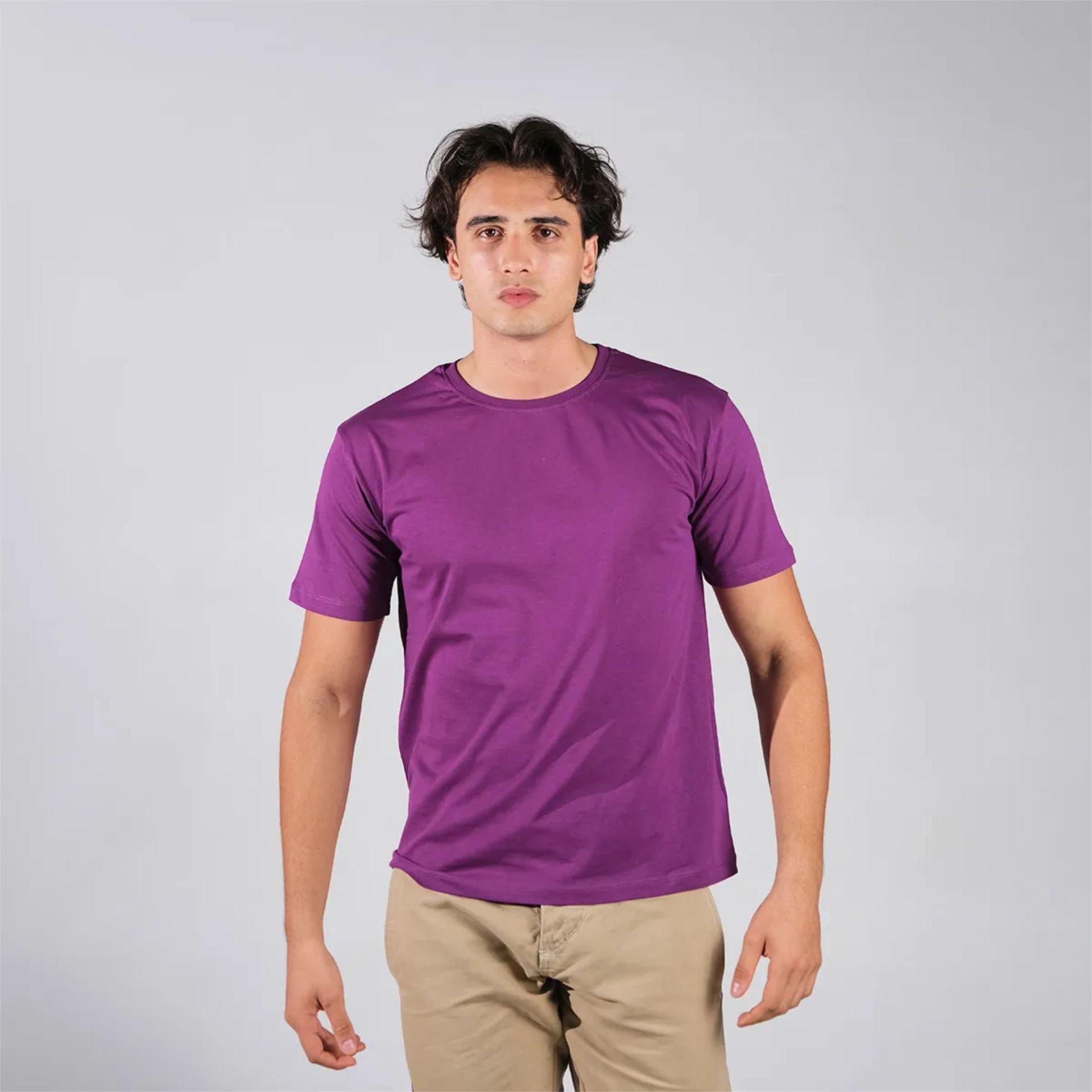 Unisex Mor Regular-Fit Basic Tişört - Toptan Alışveriş | Çarpıcı Renk