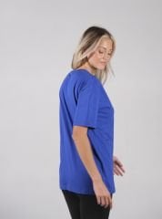 Unisex Saks Mavisi Basic T-Shirt – Zamansız Şıklık, Üstün Konfor!