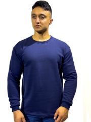 Unisex Lacivert 3 İp Reçmeli Sweatshirt – Perakende Satış