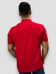 Unisex Kırmızı Polo Yaka Tişört - Şıklık | Modern Tasarım