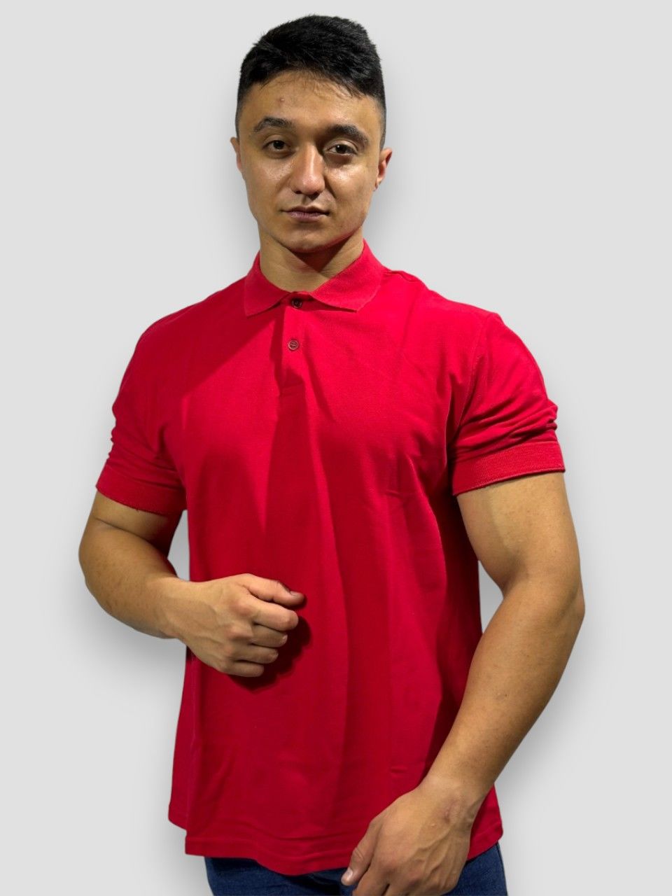 Unisex Kırmızı Polo Yaka Tişört - Şıklık | Modern Tasarım