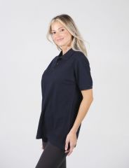 Kadın Lacivert Polo Yaka T-Shirt - %100 Pamuklu Kısa Kollu Nefes Alabilen Tasarım