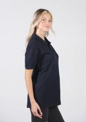 Kadın Lacivert Polo Yaka T-Shirt - %100 Pamuklu Kısa Kollu Nefes Alabilen Tasarım