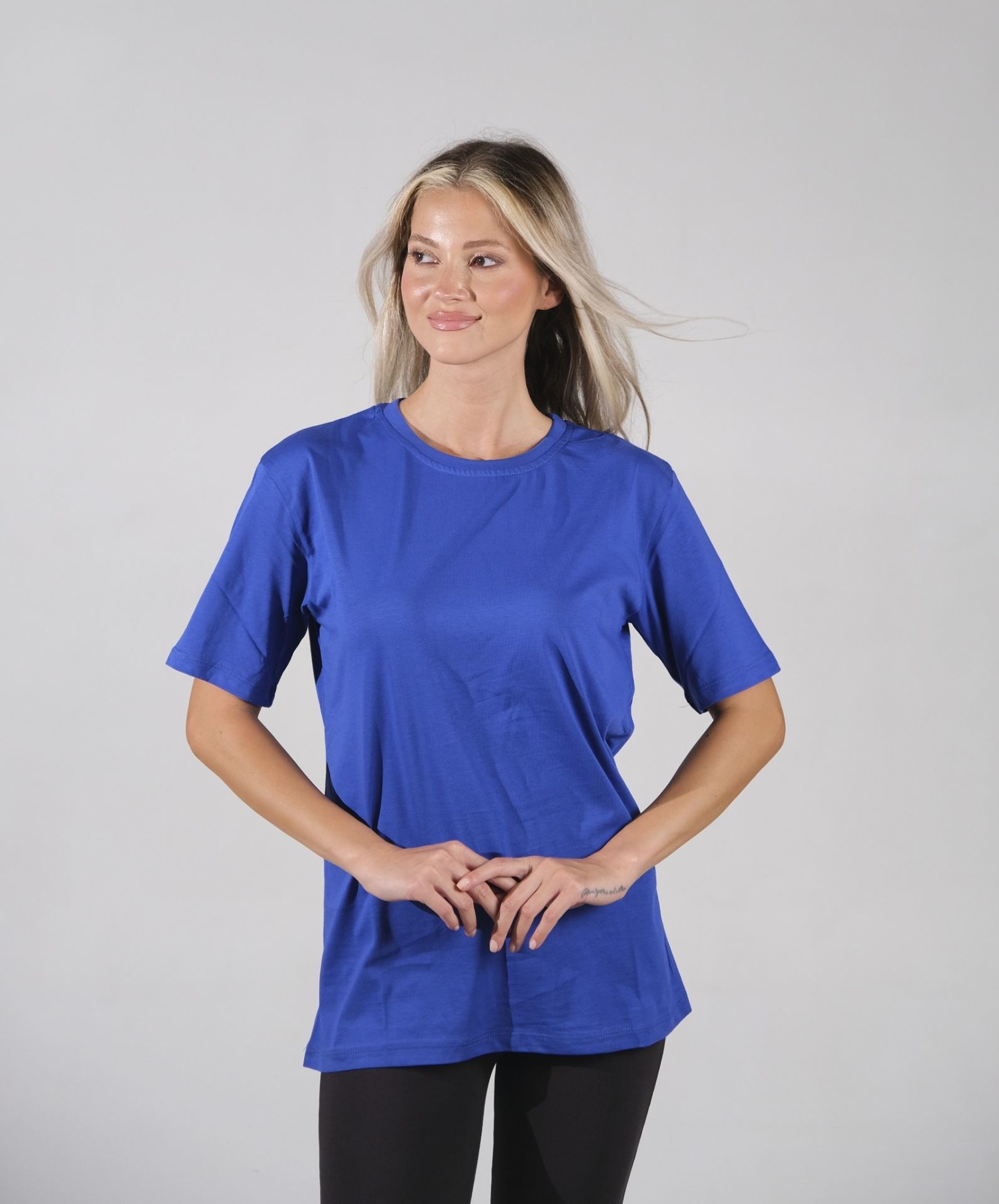Saks Mavisi  Regular - Fit Basic T-shirt Kadın - Günlük ve Spor Kullanıma Uygun