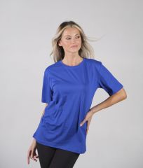 Saks Mavisi  Regular - Fit Basic T-shirt Kadın - Günlük ve Spor Kullanıma Uygun