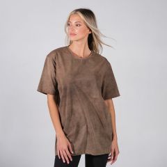 Asit Yıkamalı  T-Shirt Unisex Kahverengi – Günlük Şıklık