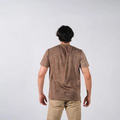 Asit Yıkamalı  T-Shirt Unisex Kahverengi – Günlük Şıklık
