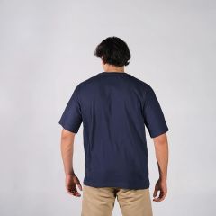 %100 Pamuk Unisex Lacivert T-Shirt – Oversize Geniş Kalıp