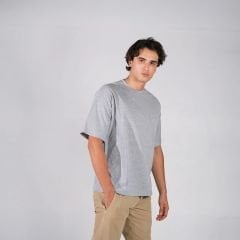 Melanj-Gri Oversize Unisex T-shirt – Nefes Alabilir ve Şık