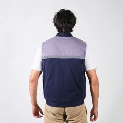 Lacivert-Gri Reflektörlü Gabardin Yelek