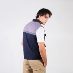 Lacivert-Gri Reflektörlü Gabardin Yelek