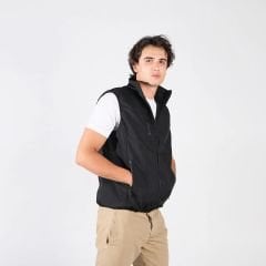 Toptan Softshell Yelek Erkek Siyah - Dayanıklı ve Su Geçirmez
