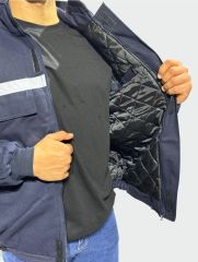Lacivert Gabardin Kapitoneli Mont - Toptan Satış, Dayanıklı ve Şık Tasarım