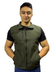 Yeşil Softshell Yelek - Su ve Rüzgar Geçirmez Şıklık ve Dayanıklılık