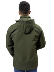 Yeşil Rüzgar Geçirmez Softshell Mont - Suya Dayanıklı - Polarlı