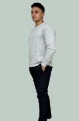 Açık Gri 2 İplik Şardonlu Ribanalı Sweatshirt – Toptan Satış