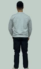 Açık Gri 2 İplik Şardonlu Ribanalı Sweatshirt – Toptan Satış