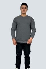 ANTRASİT 2 İplik Şardonlu Ribanalı Sweatshirt - Toptan Satış