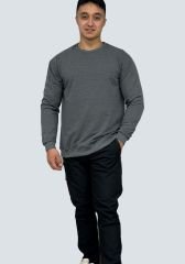 ANTRASİT 2 İplik Şardonlu Ribanalı Sweatshirt - Toptan Satış