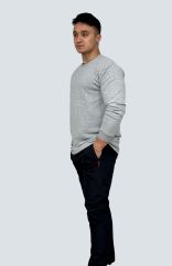 Açık Gri 3 İp Şardonsuz Reçmeli Sweatshirt – Perakende Satış
