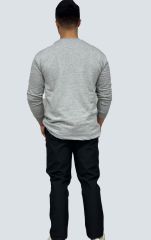 Açık Gri 3 İp Şardonsuz Reçmeli Sweatshirt – Perakende Satış