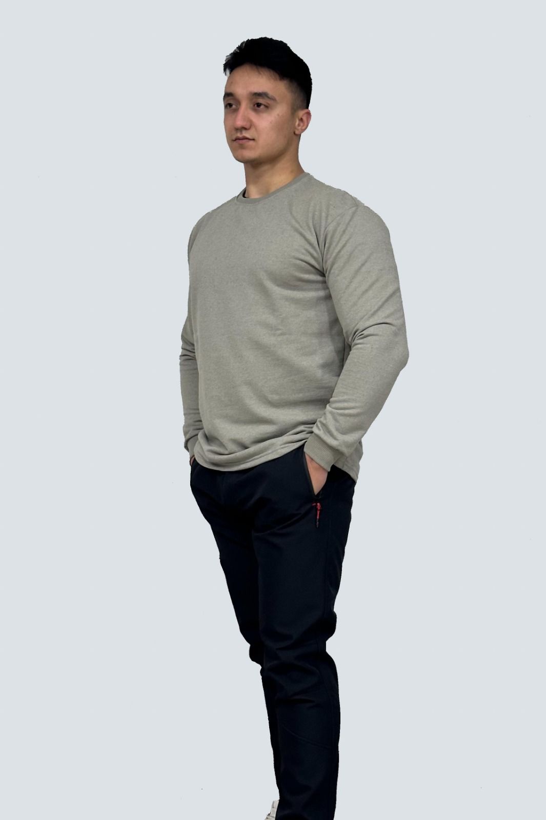 Açık Yeşil 3 İp Şardonsuz Reçmeli Sweatshirt – Toptan Satış