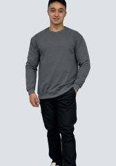 Rahat ve Dayanıklı Antrasit 2 İplik Şardonlu Ribanalı Sweatshirt - Perakende Satış
